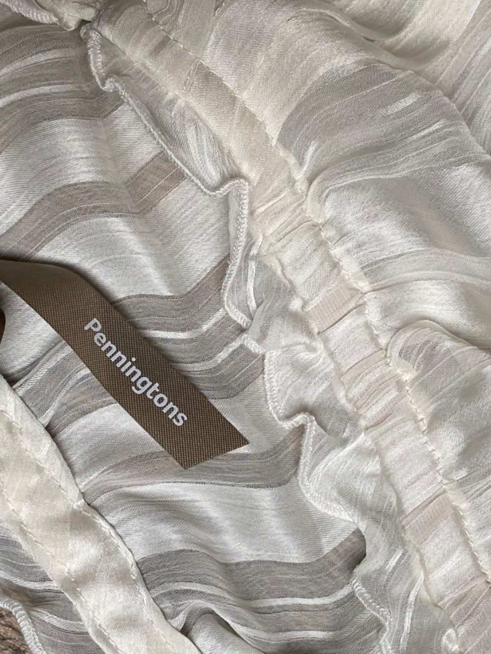 Penningtons Striped Off-the-Shoulder Ruffle Blouse - Picture 3 of 3